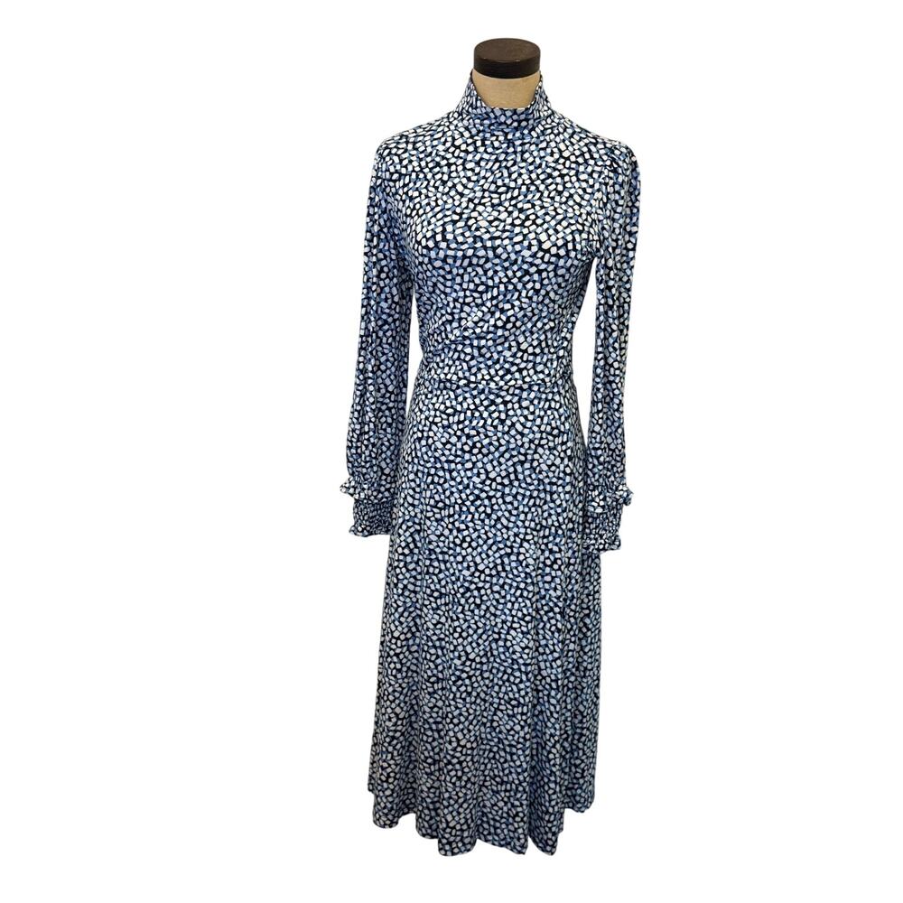 DRAPER JAMES Blue Print Maxi Dress Women size S